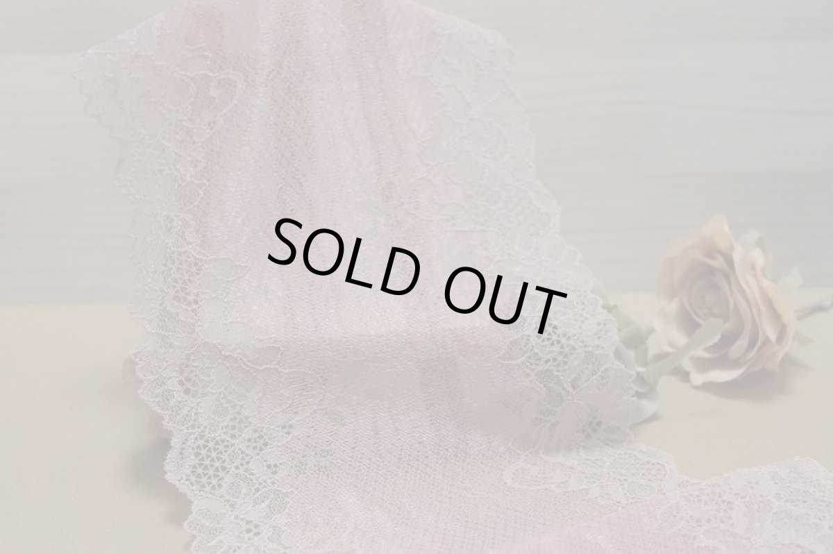 画像6: 【1m110円】ラッセルストレッチレース　薄ピンク　幅17.2cm　宝石のような花柄　５ｍ巻 (6)