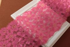 画像5: 【1m110円】ラッセルストレッチレース　オレンジ　幅17.6cm　綺麗な花柄　3ｍ巻 (5)