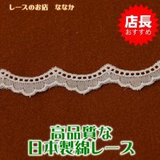 画像1: 6.5m！幅1cmスカラの綺麗な綿レース　ホワイト (1)