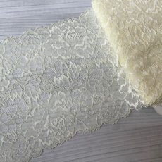 画像3: ストレッチリバーレース 　イエロー　幅16.５cm　薔薇柄　3m (3)