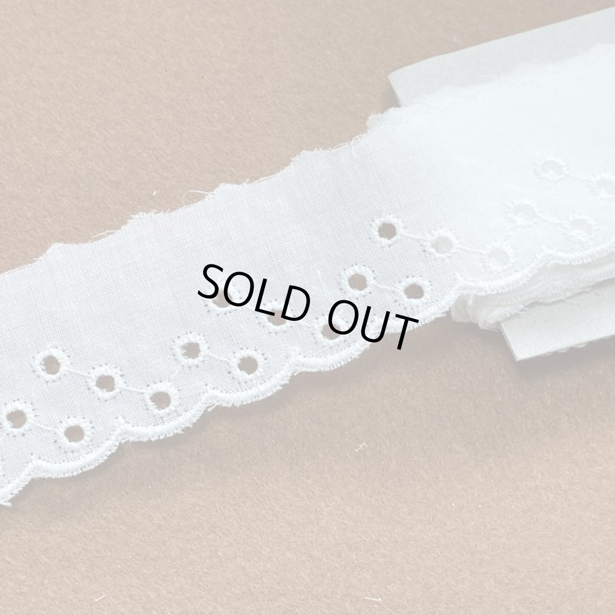 画像4: 【日本製】綿レース　オフホワイト　幅3.1cm　ドット柄　約3ｍ巻 (4)