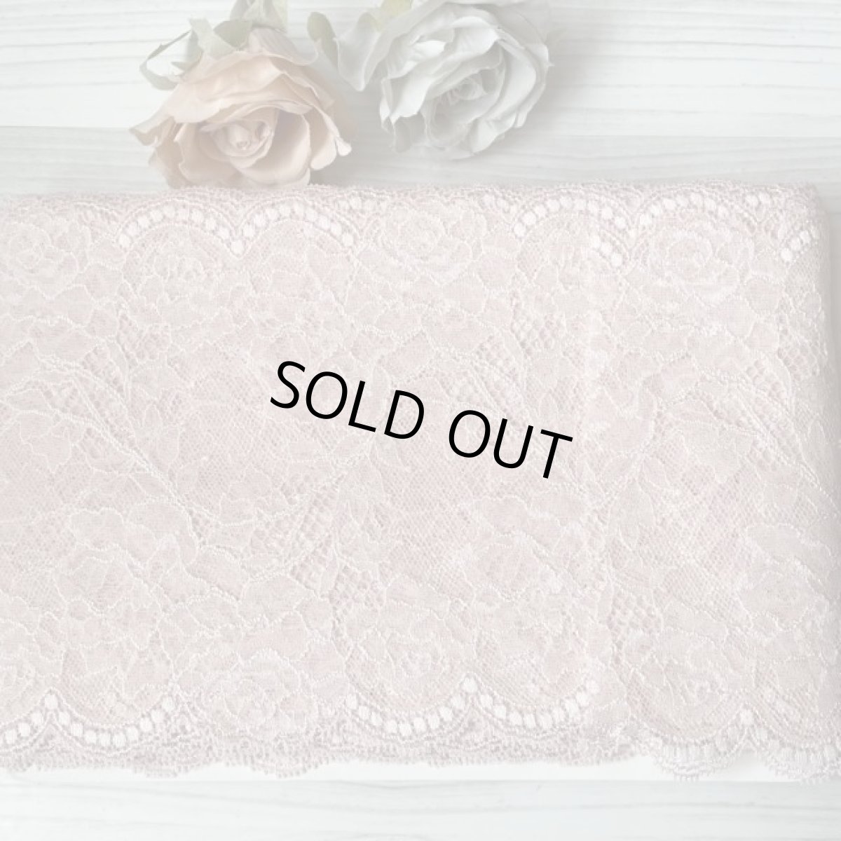 画像5: ストレッチリバーレース 　くすみピンク　幅16.5cm　薔薇柄 (5)