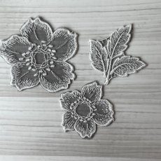 画像10: 刺繍レース　黒　幅8.5cm透け感が可愛いお花 　日本製 (10)