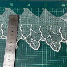 画像2: チュールレース　ホワイト　幅9.2cm　天使のはね柄 1ｍ　高品質な日本製 (2)