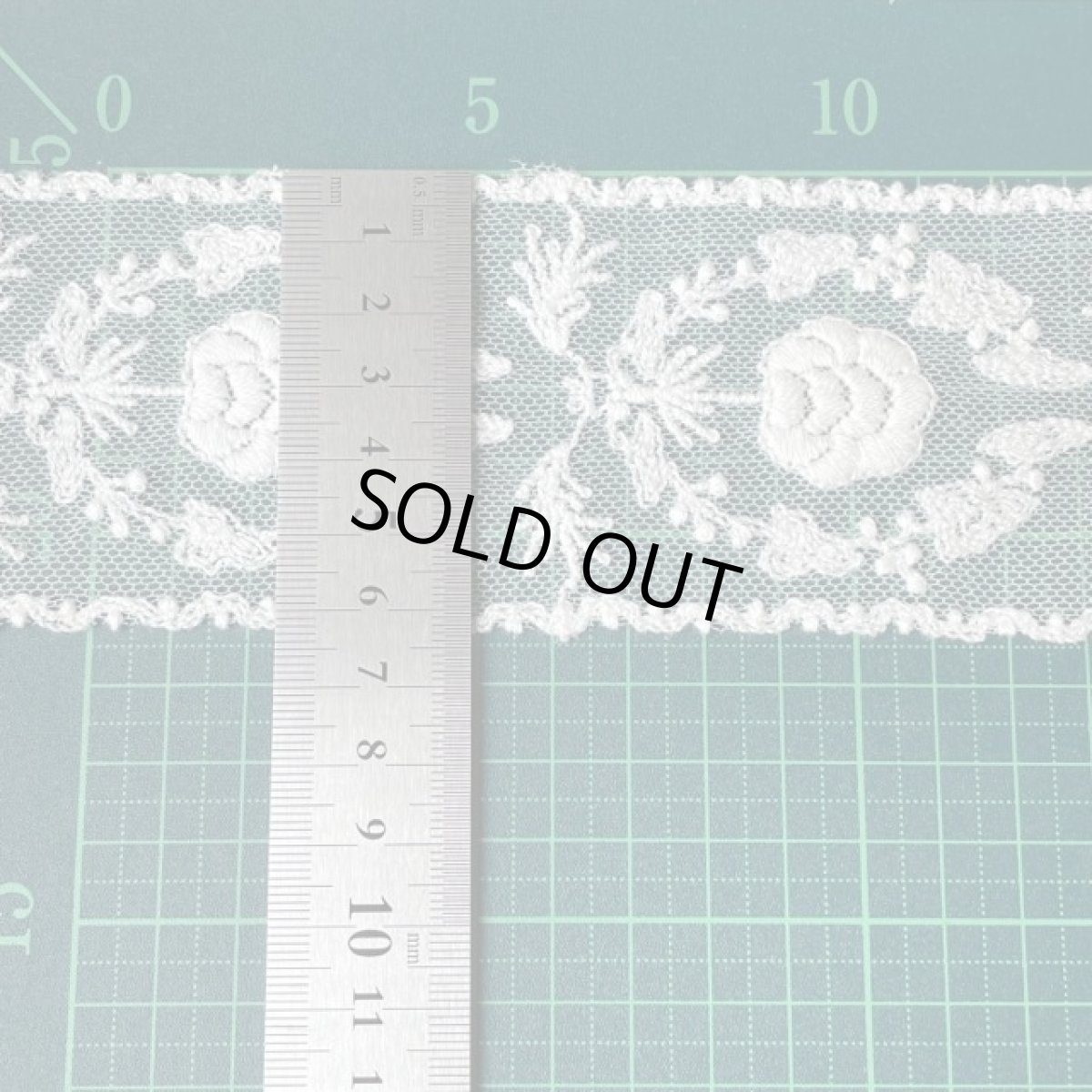 画像4: チュールレース　オフホワイト両山　幅6.2cm　リボンレース　 (4)