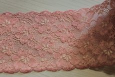 画像6: 【1m110円】ラッセルストレッチレース　ピンク　幅12.5cm　光沢のある花柄　3ｍ巻　 (6)