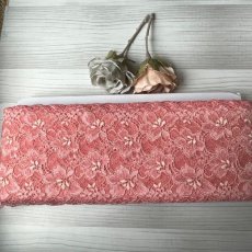 画像7: 【1m110円】ラッセルストレッチレース　ピンク　幅12.5cm　光沢のある花柄　3ｍ巻　 (7)