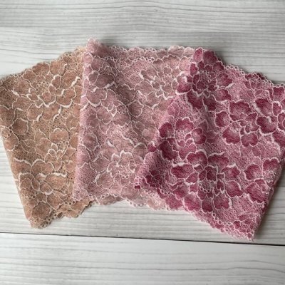 画像2: 【送料無料】日本製春らしい幅広ラッセルストレッチレースm(1m×6色)セット