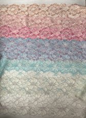 画像2: 【送料無料】日本製春らしい幅広ラッセルストレッチレースm(1m×6色)セット (2)