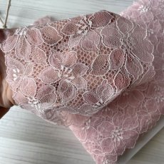 画像3: 【1m110円】ラッセルストレッチレース　上品なピンク　幅16.9cm　綺麗な花柄　３m (3)