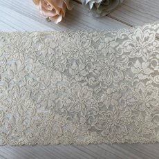 画像5: 【1m110円】ラッセルストレッチレース　ベージュ　幅17.2cm薔薇柄　３ｍ　高品質な日本製 (5)