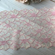 画像3: 【1m110円】ラッセルストレッチレース　ベージュピンク　幅16.9cm　綺麗な花柄　3m (3)