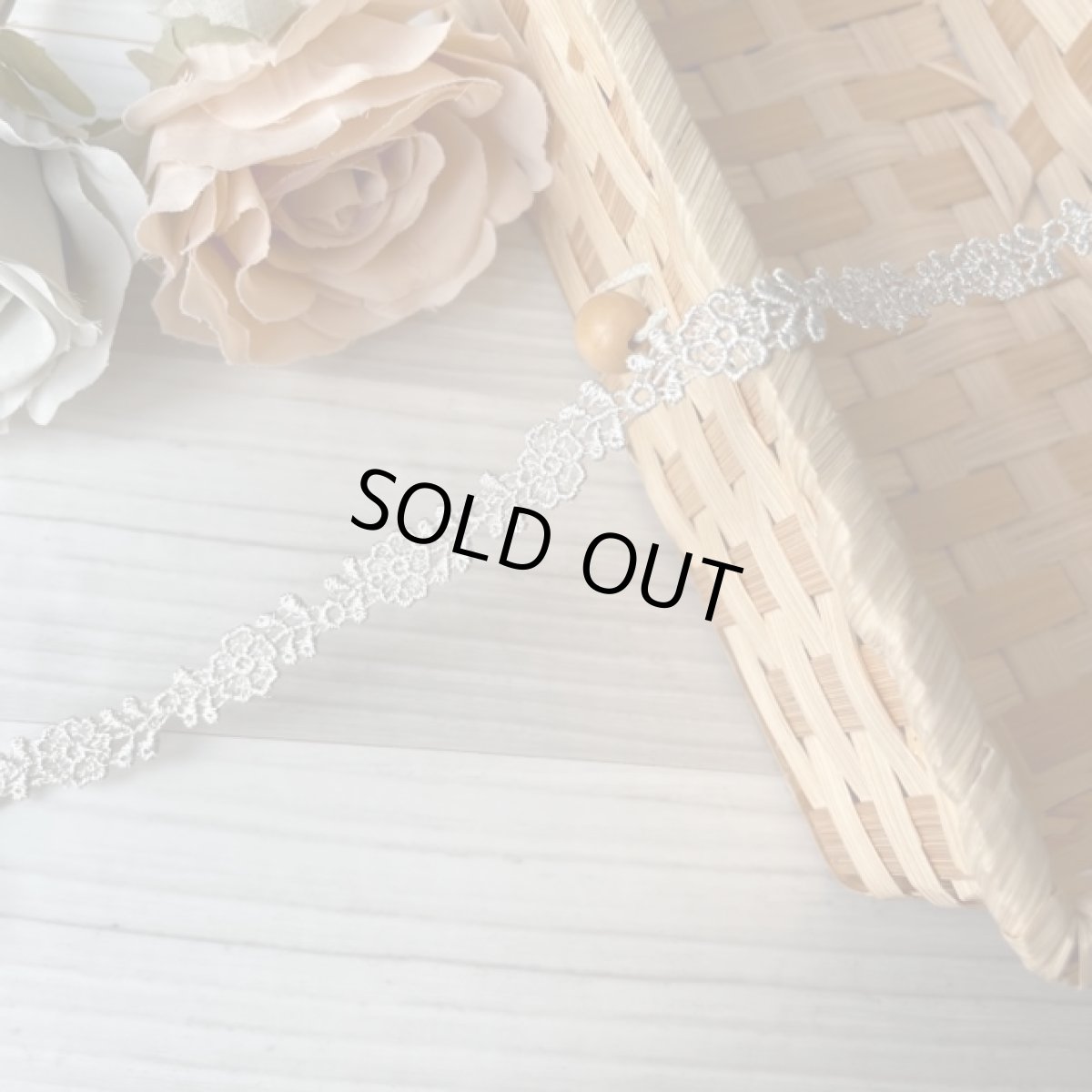 画像6: ケミカルレース　銀色　幅1.1cm　繊細な小花柄　1m巻　日本製 (6)