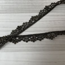 画像5: ケミカルレース　ブラックゴールド　幅1.3cm　小花柄　1m巻　日本製 (5)