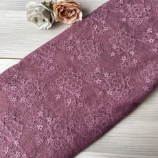 画像2: 【日本製】約幅150cm×70cm！ストレッチラッセルレース生地　パープル質な日本製 (2)