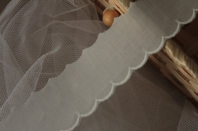 画像3: 【高品質な日本製】綿レース　オフホワイト　幅3cm　可愛いスカラ柄　3ｍ巻