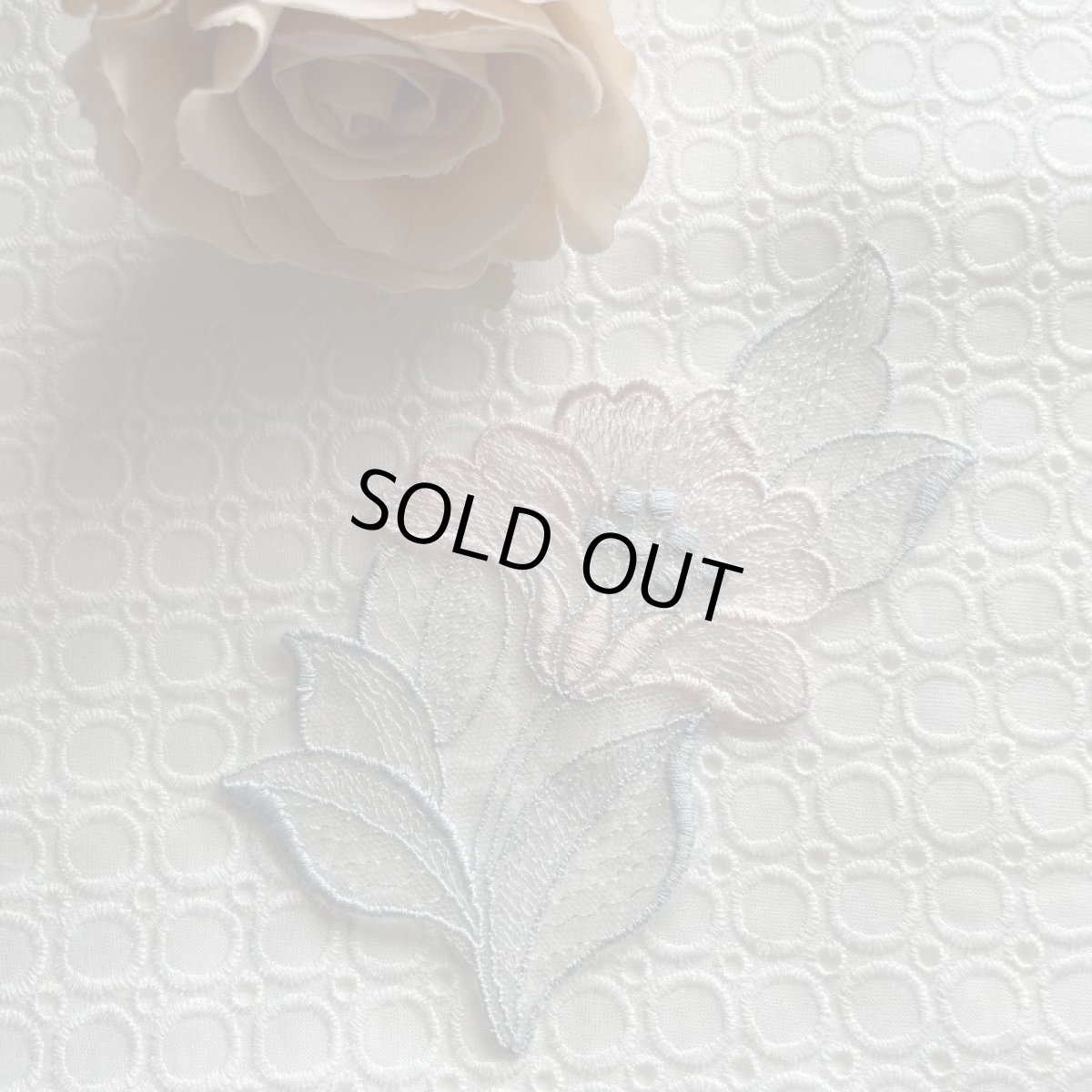 画像4: 幅12ｃｍロマンティックなチュールモチーフ　ピンクブルーグレー　 (4)