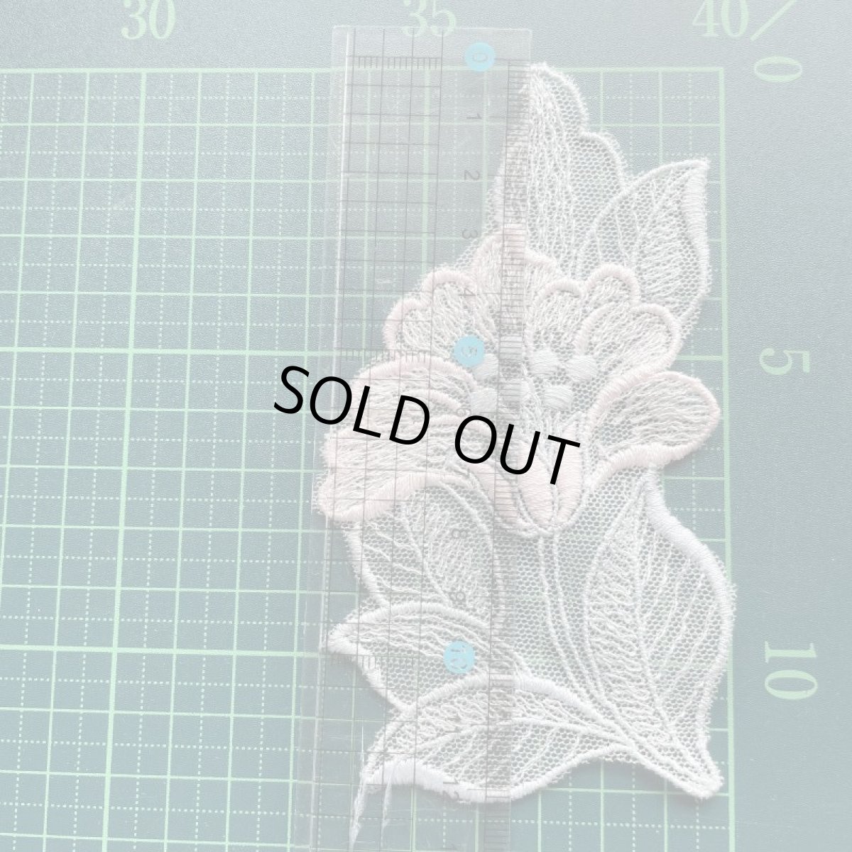 画像2: 幅12ｃｍロマンティックなチュールモチーフ　ピンクブルーグレー　 (2)