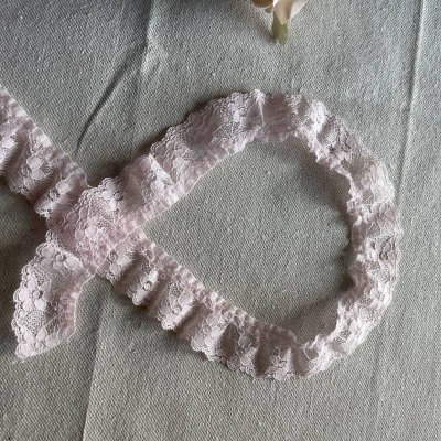 画像3: ラッセルフリルレース　ピンク　５ｍ！2.5ｃｍ小花柄　日本製