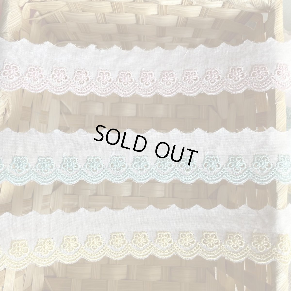 画像4: 【ななかオリジナル】幅2.8cm小花柄綿レース　ピンク,クリーム、ターコイズ (4)