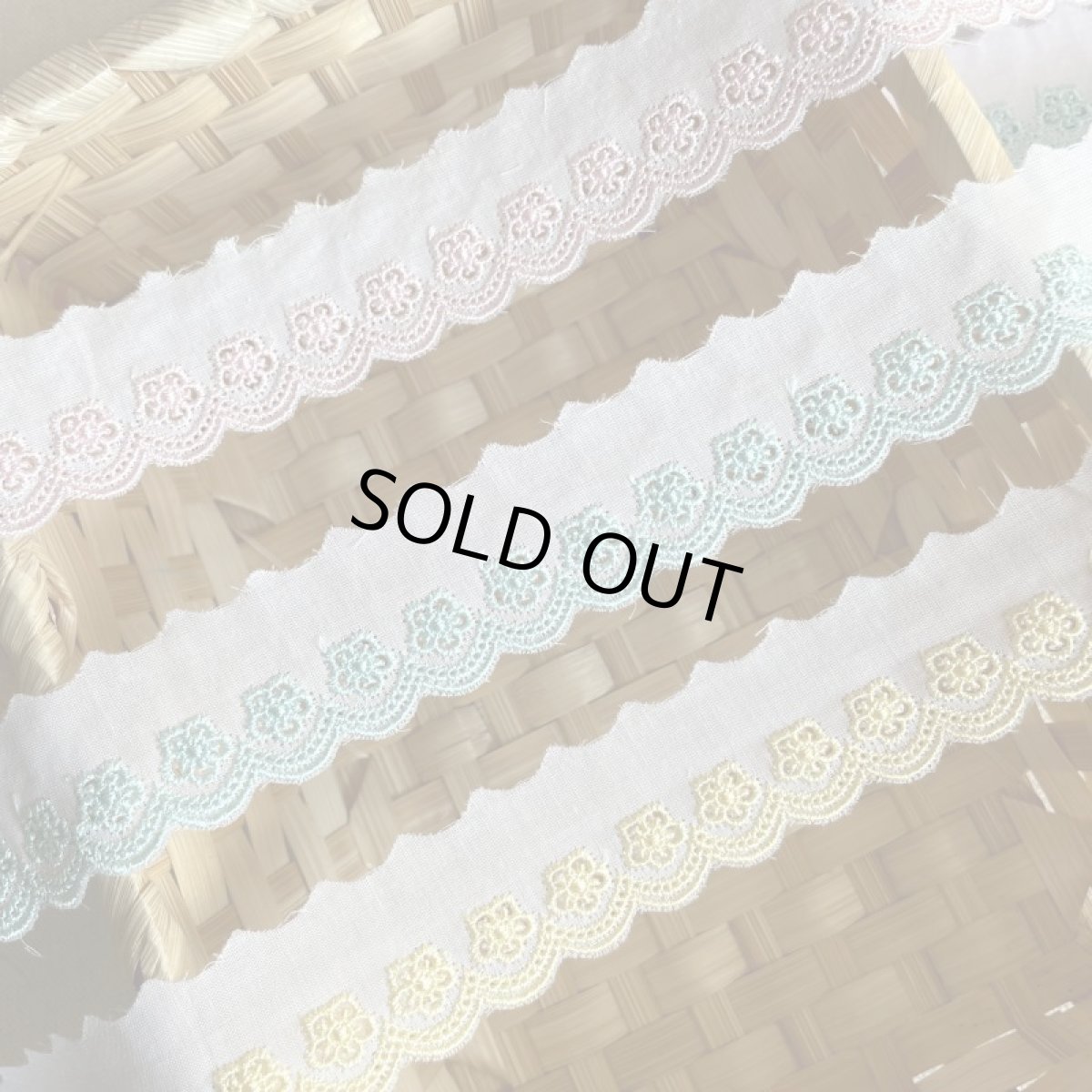 画像5: 【ななかオリジナル】幅2.8cm小花柄綿レース　ピンク,クリーム、ターコイズ (5)