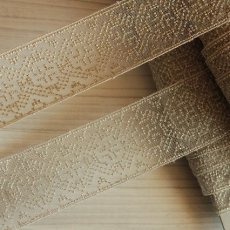 画像1: 【繊細な日本製】両山チュールレース　ゴールドシルバー　オリエンタル柄　幅4.5cm　バレエ衣装に　日本製3m (1)