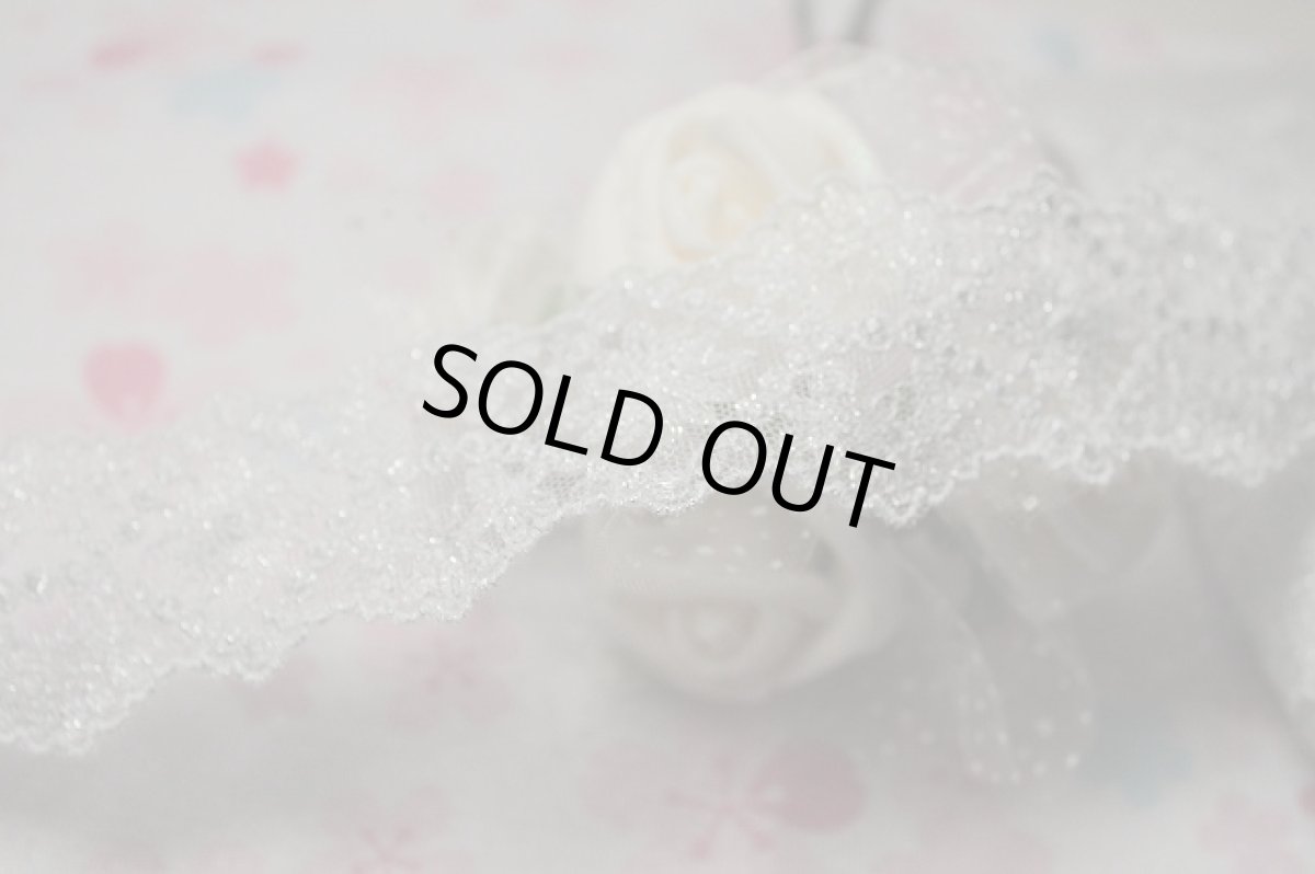 画像6: 【日本製】チュールレース　銀色　幅4.5cm　両山ダイヤ花柄　６m巻　 (6)