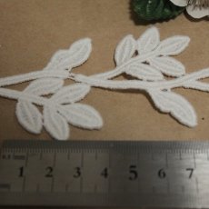 画像6: 【高品質な日本製】コットンケミカルレース葉っぱ柄　幅5cm　オフホワイト3ｍ (6)