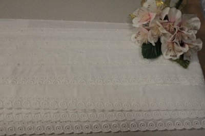 画像3: 【高品質な日本製】6ｍ！幅3cm刺繍の美しい一輪花レース　オフホワイト