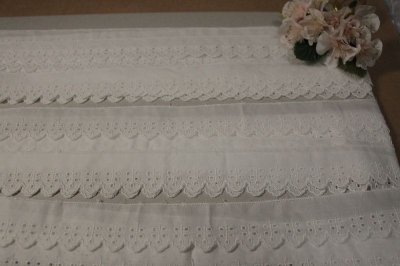 画像3: 【高品質な日本製】6ｍ！幅3.1cm刺繍の美しい綿レース　オフホワイト