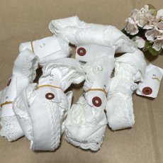 画像1: 【送料無料】計29.9m綿レースオフ白６種類点高品質な日本製 (1)