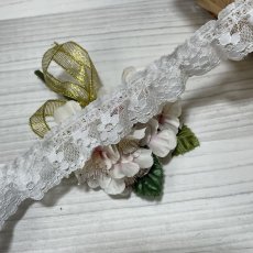 画像1: 【日本製】2.7ｃｍ小花柄柄ラッセルフリルレース　白 (1)