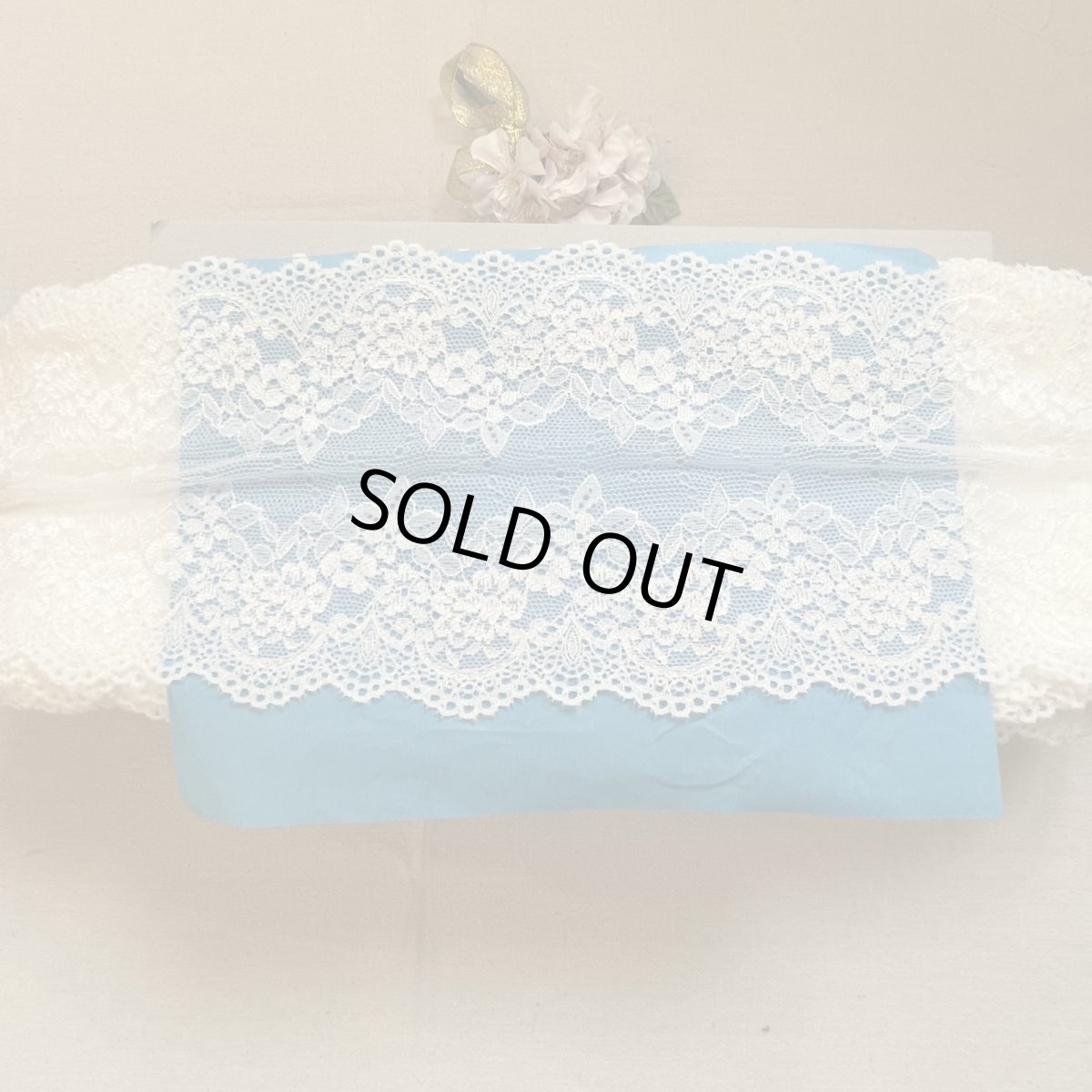 画像6: 【1m130円日本製】幅12.8cm薔薇柄ラッセルストレッチレース　オフホワイト5ｍ　 (6)