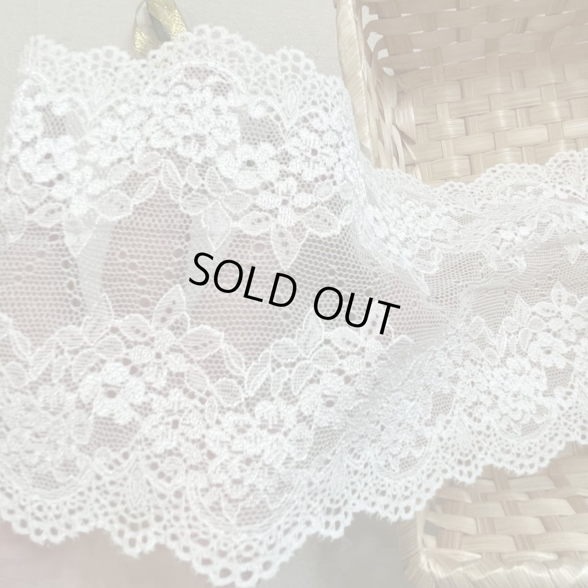 画像5: 【1m130円日本製】幅12.8cm薔薇柄ラッセルストレッチレース　オフホワイト5ｍ　 (5)