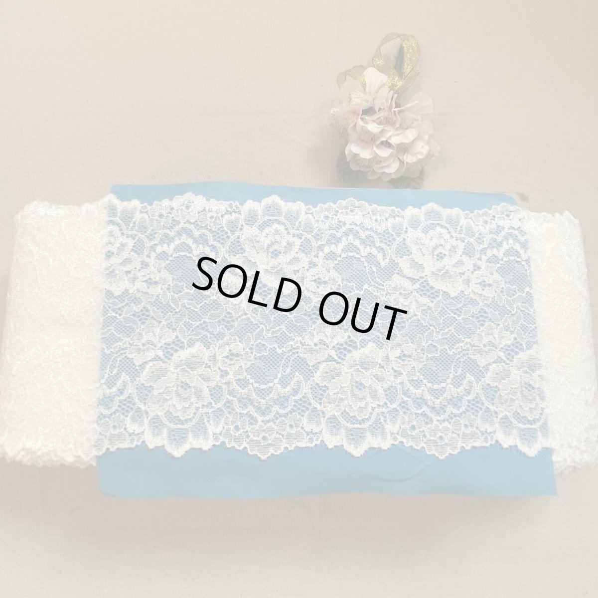 画像6: 【1m130円日本製】幅13.6cm薔薇柄ラッセルストレッチレース　オフホワイト5ｍ　 (6)