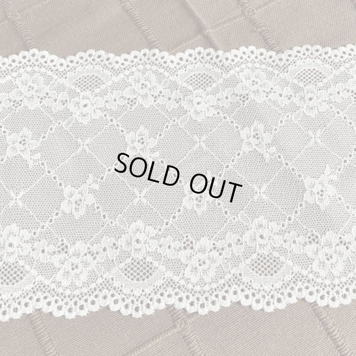 画像2: 【1m130円日本製】幅12.8cm小花柄ラッセルストレッチレース　オフホワイト5ｍ　 (2)