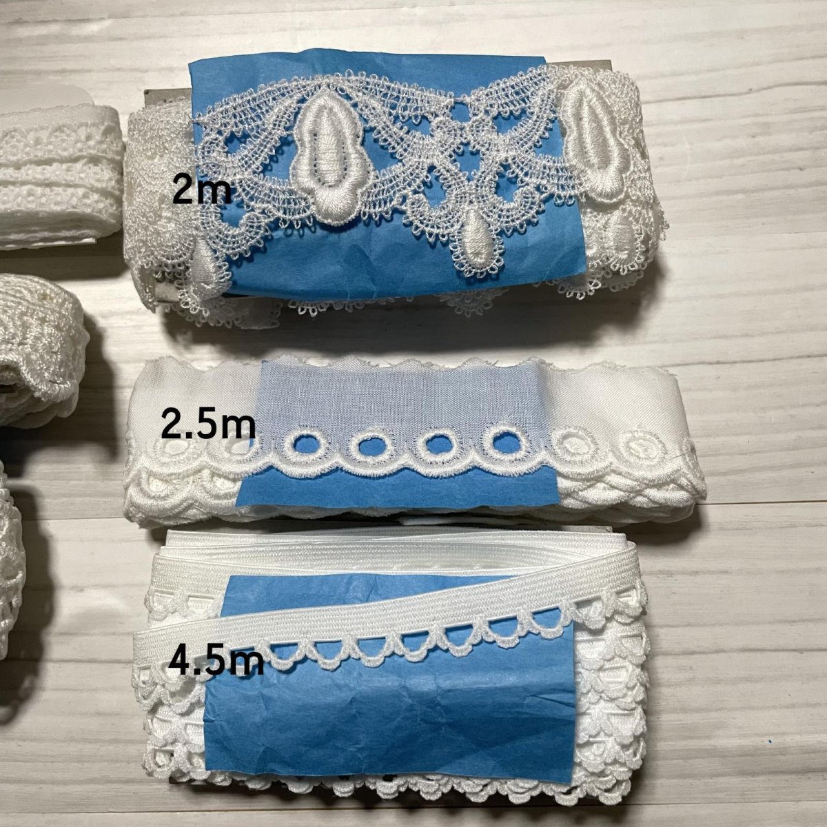 画像3: 【日本製】1400円!綿レース　ストレッチレース　ケミカルレース　オフホワイト約19ｍ (3)