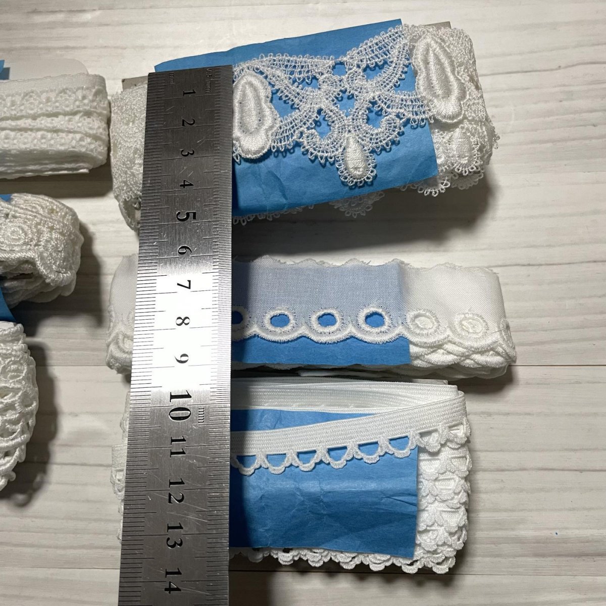 画像5: 【日本製】1400円!綿レース　ストレッチレース　ケミカルレース　オフホワイト約19ｍ (5)