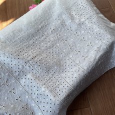 画像9: 【高品質な日本製】約幅100ｃｍ！広幅綿レース　花柄オフホワイト3.6ｍ (9)