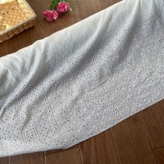 画像8: 【高品質な日本製】約幅100ｃｍ！広幅綿レース　花柄オフホワイト3.6ｍ (8)