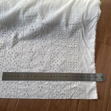 画像7: 【高品質な日本製】約幅100ｃｍ！広幅綿レース　花柄オフホワイト3.6ｍ (7)