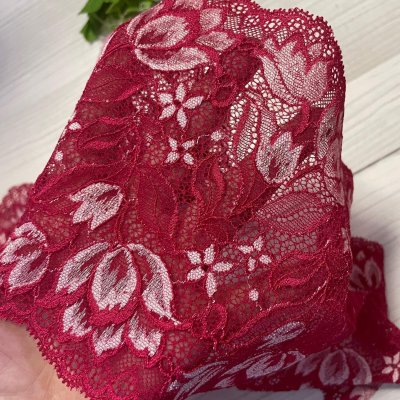 画像3: 【クリックポスト送料無料】1100円!派手ピンク赤系ラッセルストレッチレース１m×５点高品質な日本製