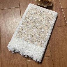 画像4: 【高品質な日本製】ケミカルレース　オフホワイト　幅19.5ｃm　約2ｍ　 (4)