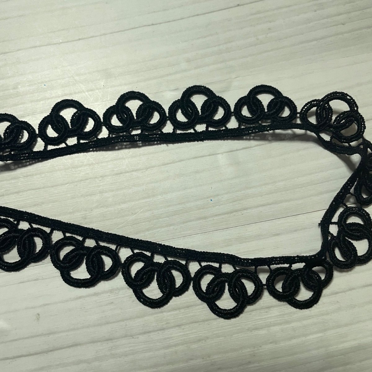 画像7: 【1点限り】ケミカルレース　まる3個柄　ブラック　幅2.3ｃm　5ｍ　日本製 (7)