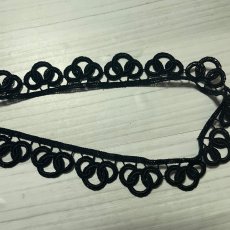 画像7: 【1点限り】ケミカルレース　まる3個柄　ブラック　幅2.3ｃm　5ｍ　日本製 (7)