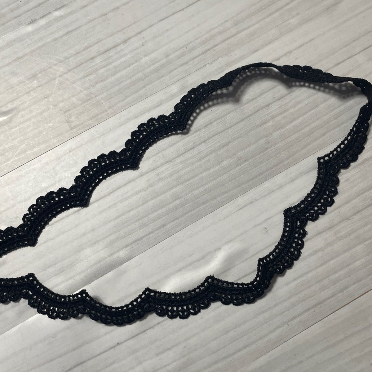 画像4: 【ドール服に】ケミカルレース　スカラ柄　ブラック　幅1cm　3ｍ　日本製 (4)