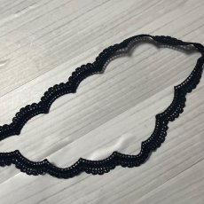 画像4: 【ドール服に】ケミカルレース　スカラ柄　ブラック　幅1cm　6ｍ　日本製 (4)