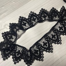 画像5: 【1点限り】ケミカルレース　十字架柄　ブラック　幅4ｃm　5ｍ　日本製 (5)