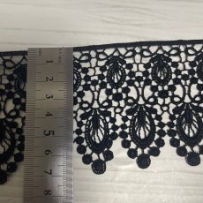 画像3: 【現品限り】ケミカルレース　ゴスロリ柄　ブラック　幅7ｃm　2.5ｍ　日本製 (3)