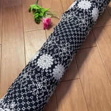 画像8: 【高品質な日本製】刺繍レース　ネイビーホワイト　幅52cm　1ｍ　可愛いスカラと大胆な花柄 (8)